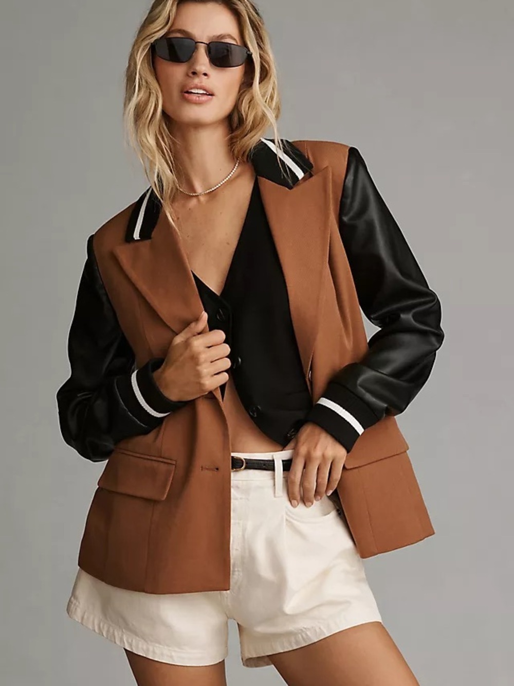 Anthropologie Avec Les Filles Mixed Fabric Blazer size Medium